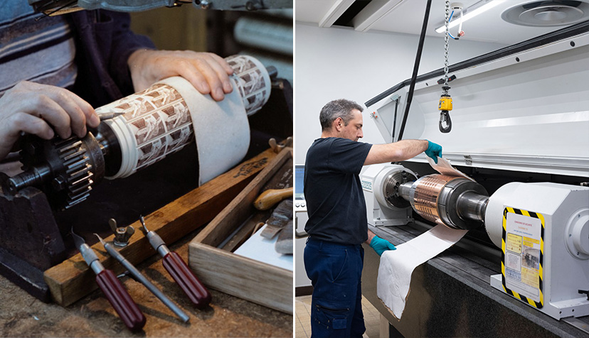 Deux photos de l'imprimerie de Boulazac