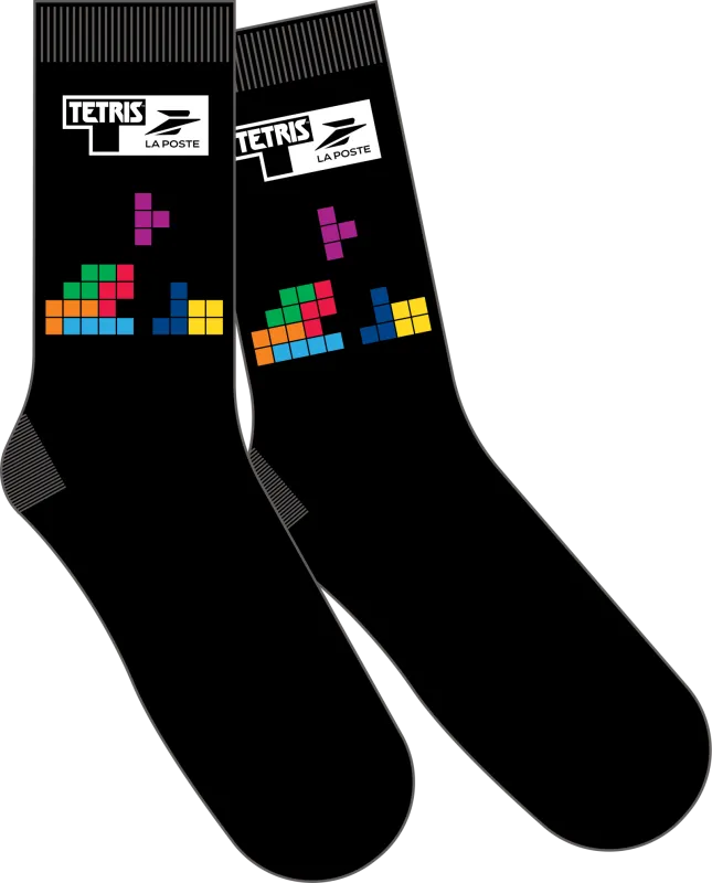 Vue 1 – Chaussettes La Poste Tetris